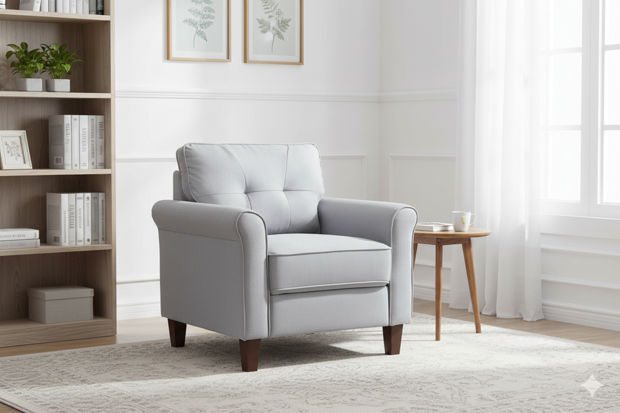 Light Gray 1 Seater Sofa