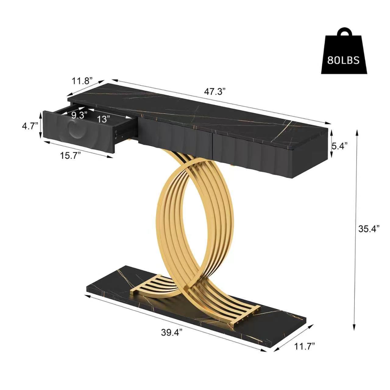 Black Gold Side Table