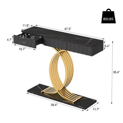 Black Gold Side Table