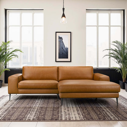 Easley Mid Century Leather Sofa