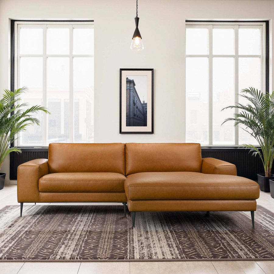 Easley Mid Century Leather Sofa