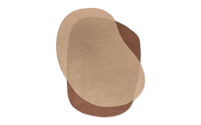 Brown Beige hand tufted abstract wool rug