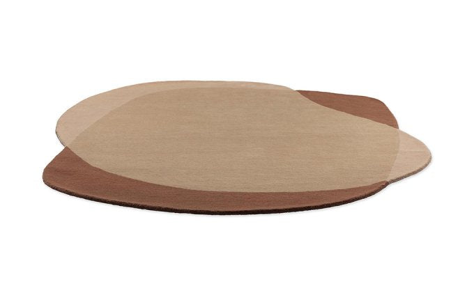 Brown Beige hand tufted abstract wool rug