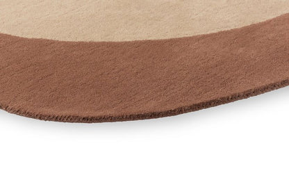 Brown Beige hand tufted abstract wool rug