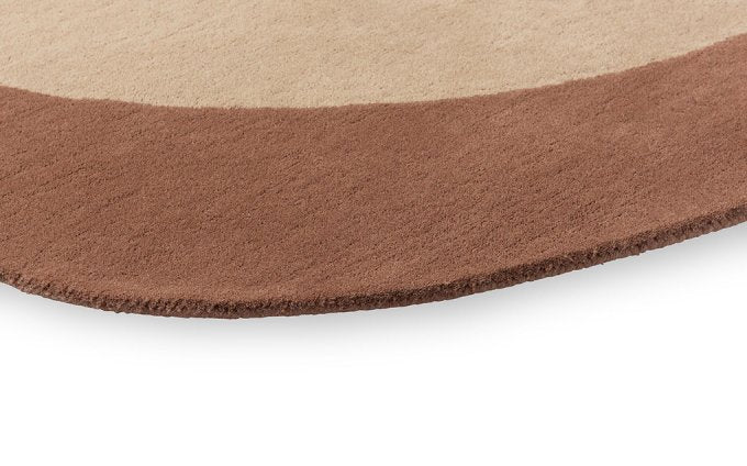 Brown Beige hand tufted abstract wool rug