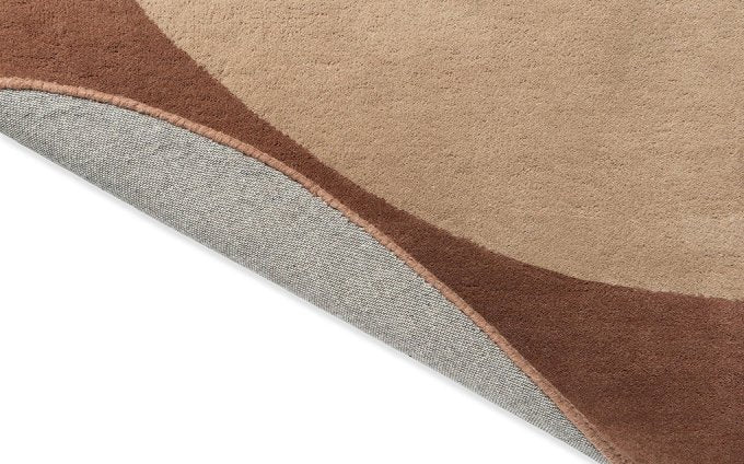 Brown Beige hand tufted abstract wool rug