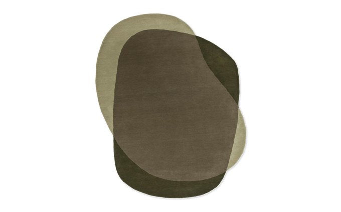 Olive Green hand tufted abstract wool rug