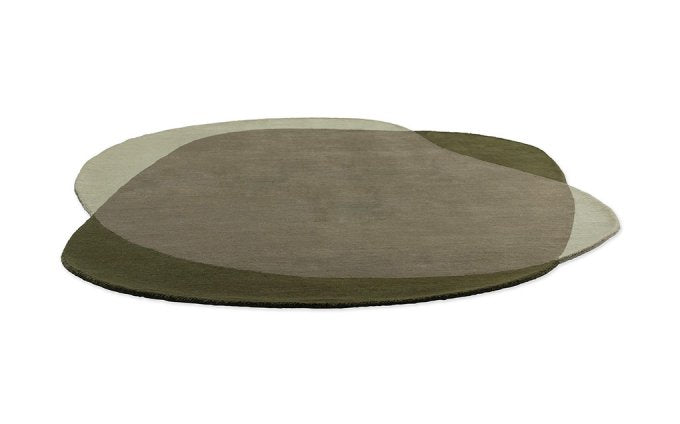 Olive Green hand tufted abstract wool rug
