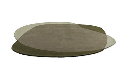 Olive Green hand tufted abstract wool rug