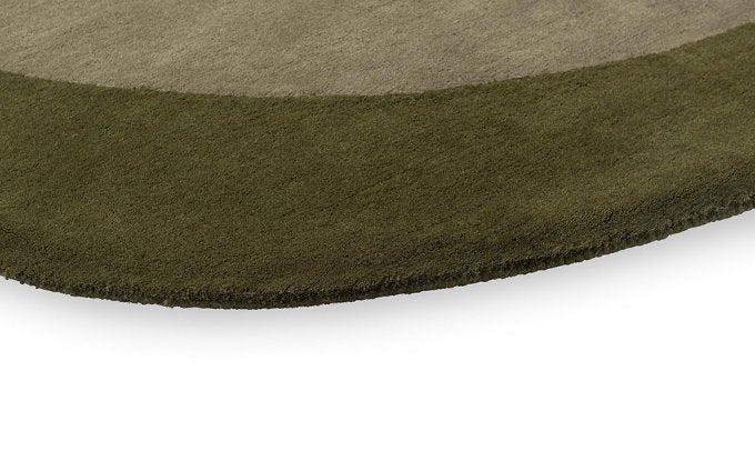 Olive Green hand tufted abstract wool rug