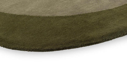 Olive Green hand tufted abstract wool rug