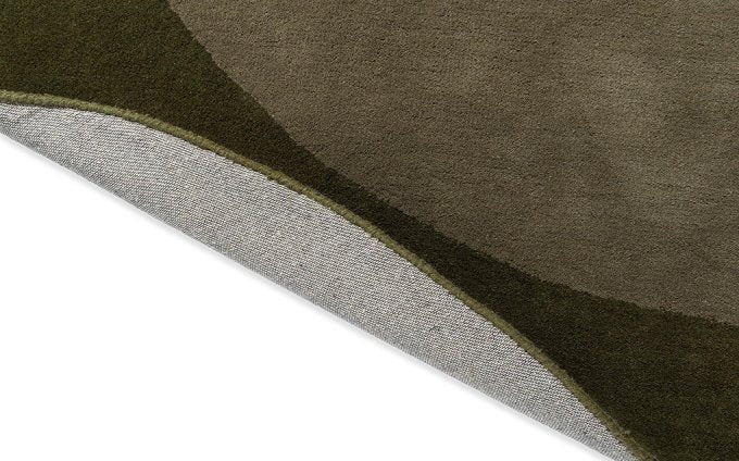 Olive Green hand tufted abstract wool rug