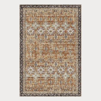 Large Area Rug 6 x 9 ft Anti-Skid Tear-Resistant Floor Mat Vintage Brown Green