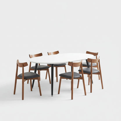 8 Seater pull up dining table and chair set