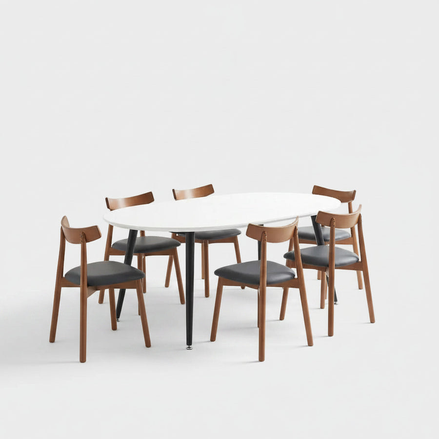 8 Seater pull up dining table and chair set
