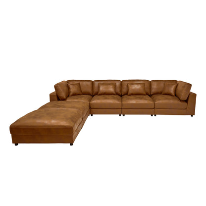 6 Seater Faux Leather Sectional Sofa