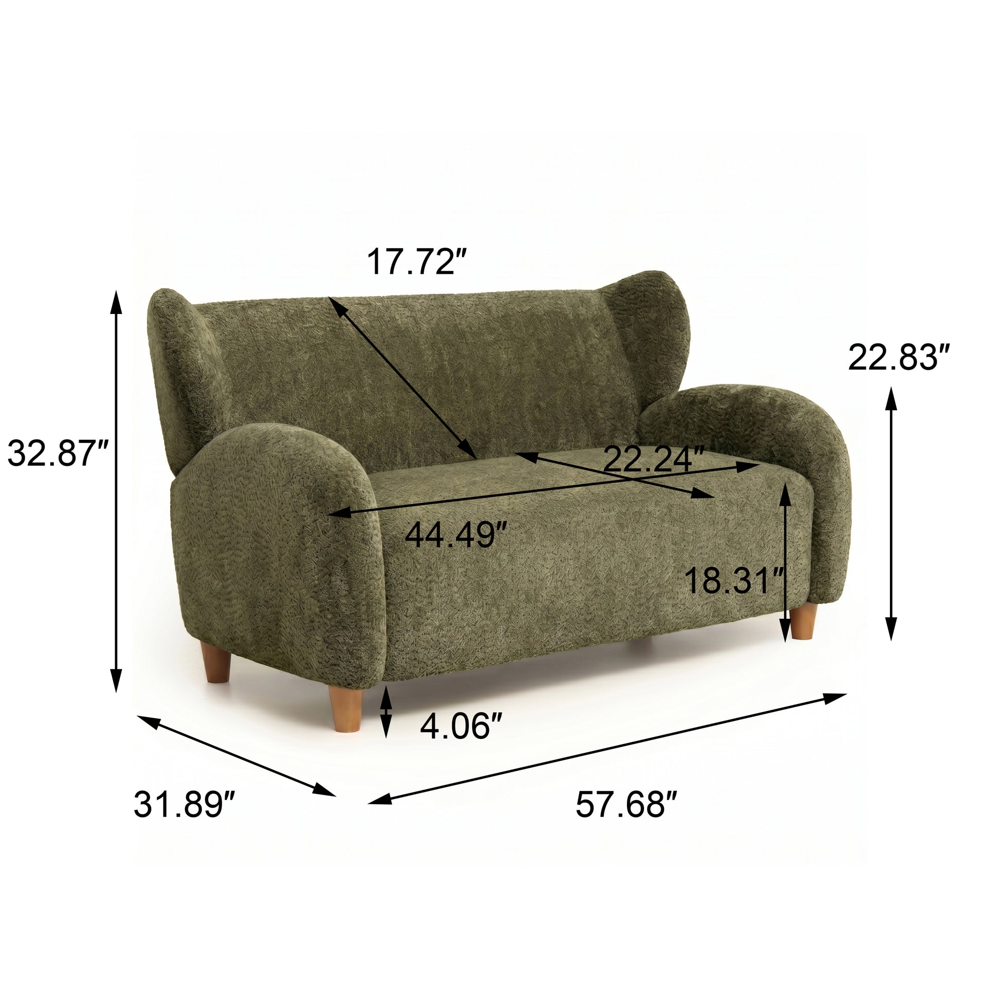 Birch Lane Laid Back Style Loveseat Olive Green color by Darsh stars
