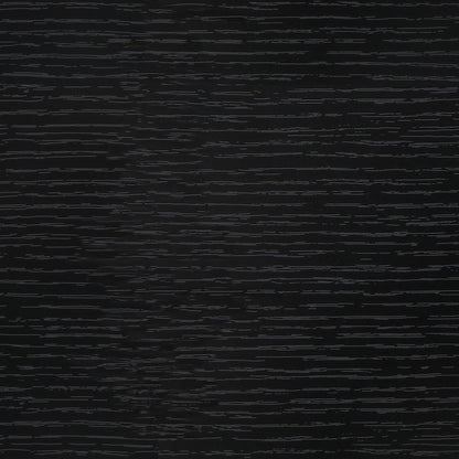 A close-up texture of a dark, distressed black material with fine horizontal gray striations.