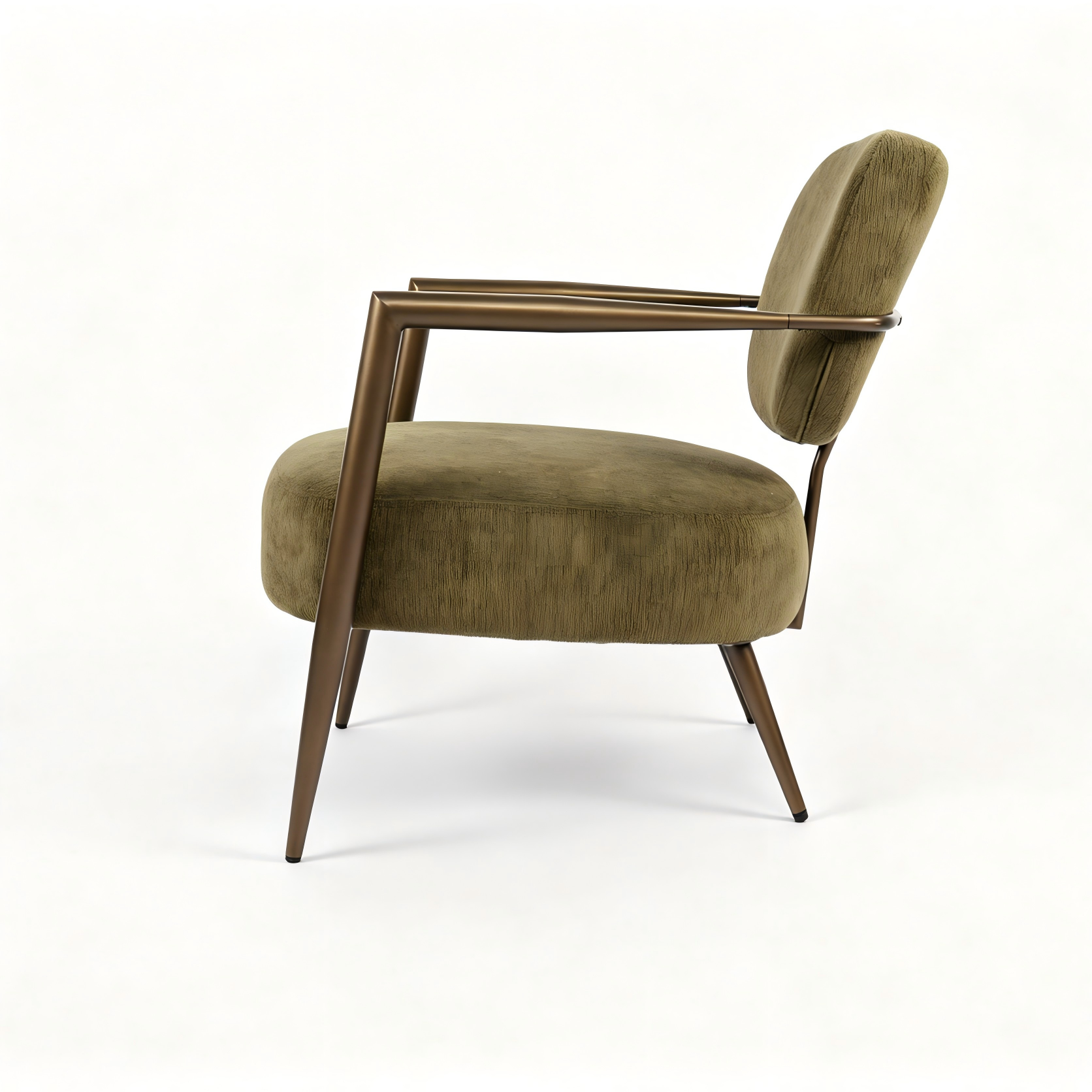 Green metal frame accent chair