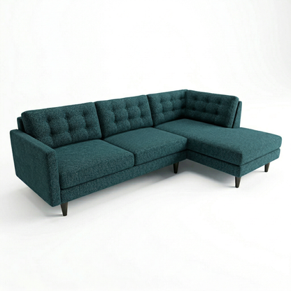 Dark Blue Teal sectional sofa