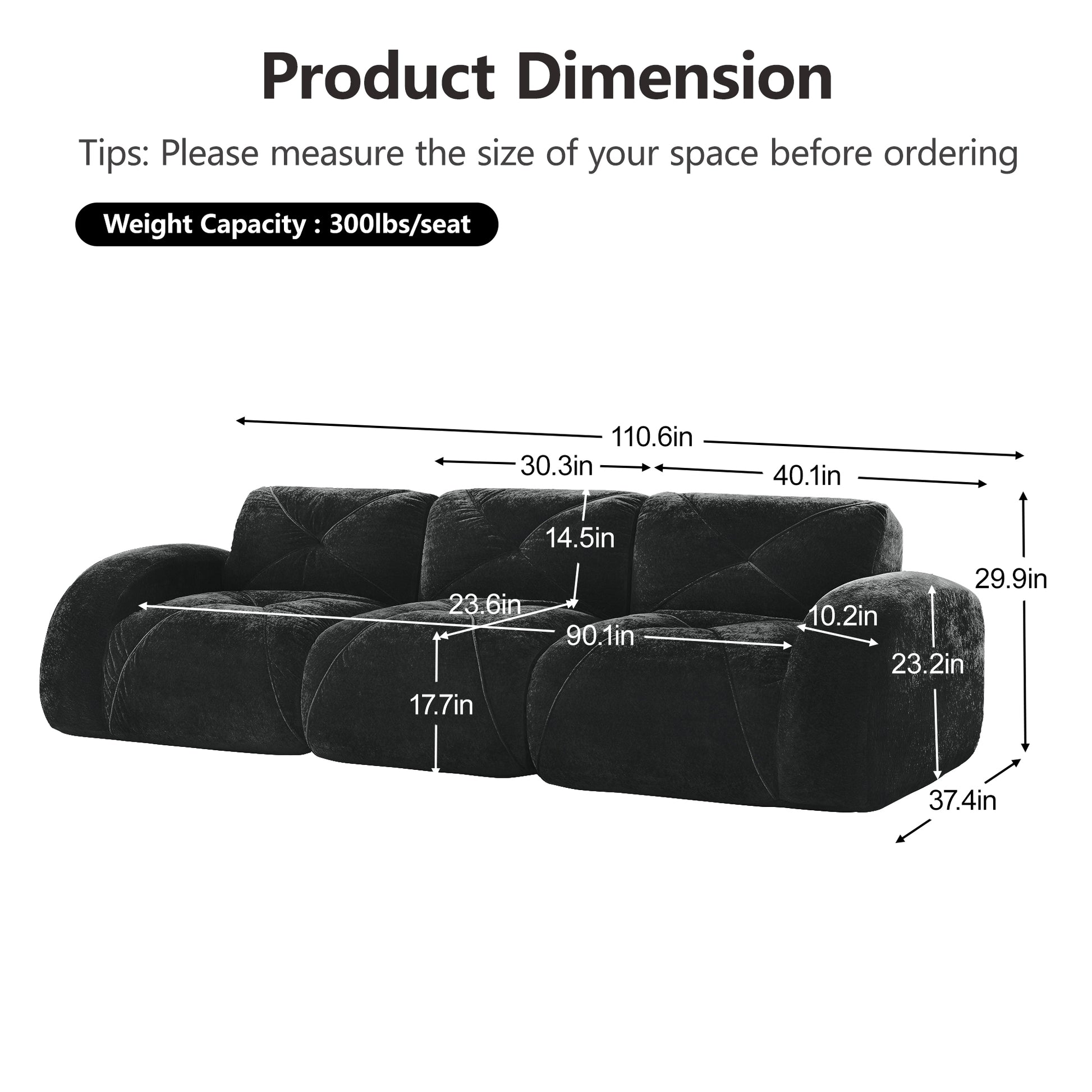 Black Modular Sofa