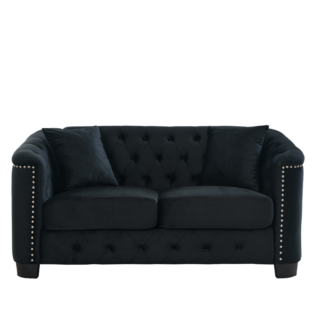 Velvet Chelsfield 5 seater Sofa Set Black 