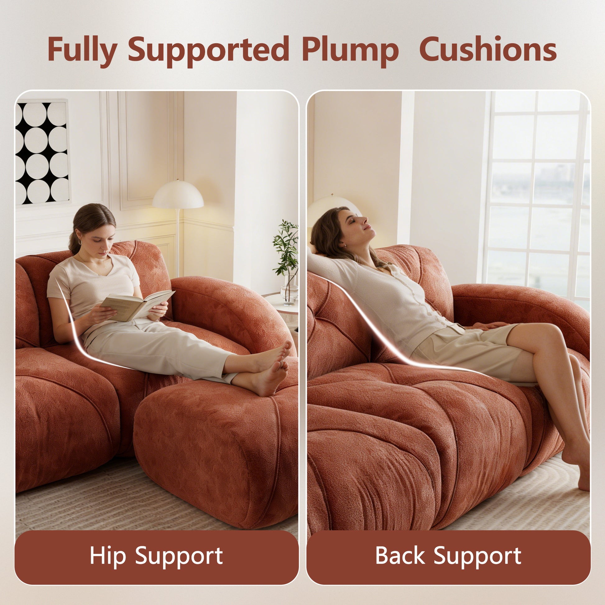 Red Brown Modular Sofa