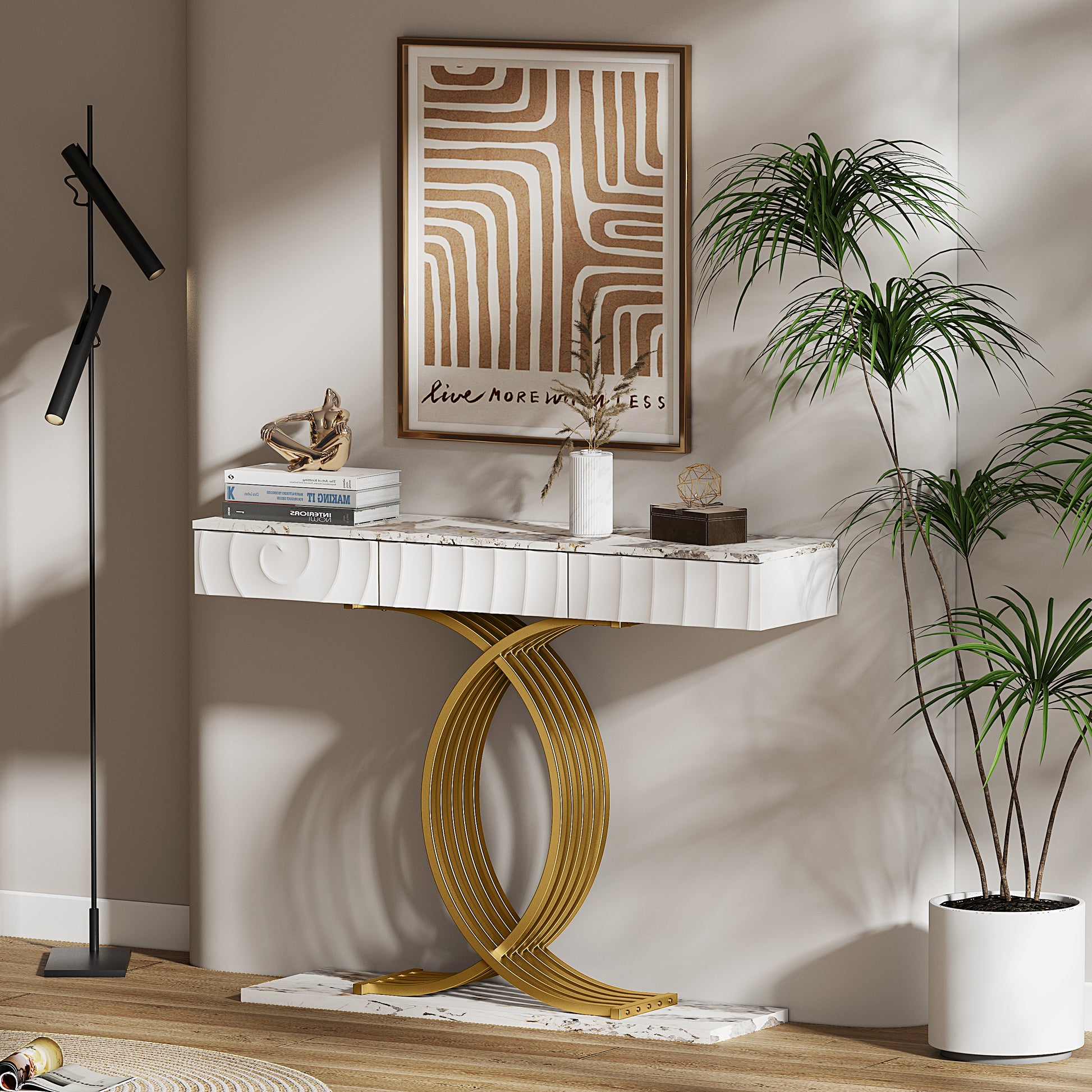 White Gold Side Table