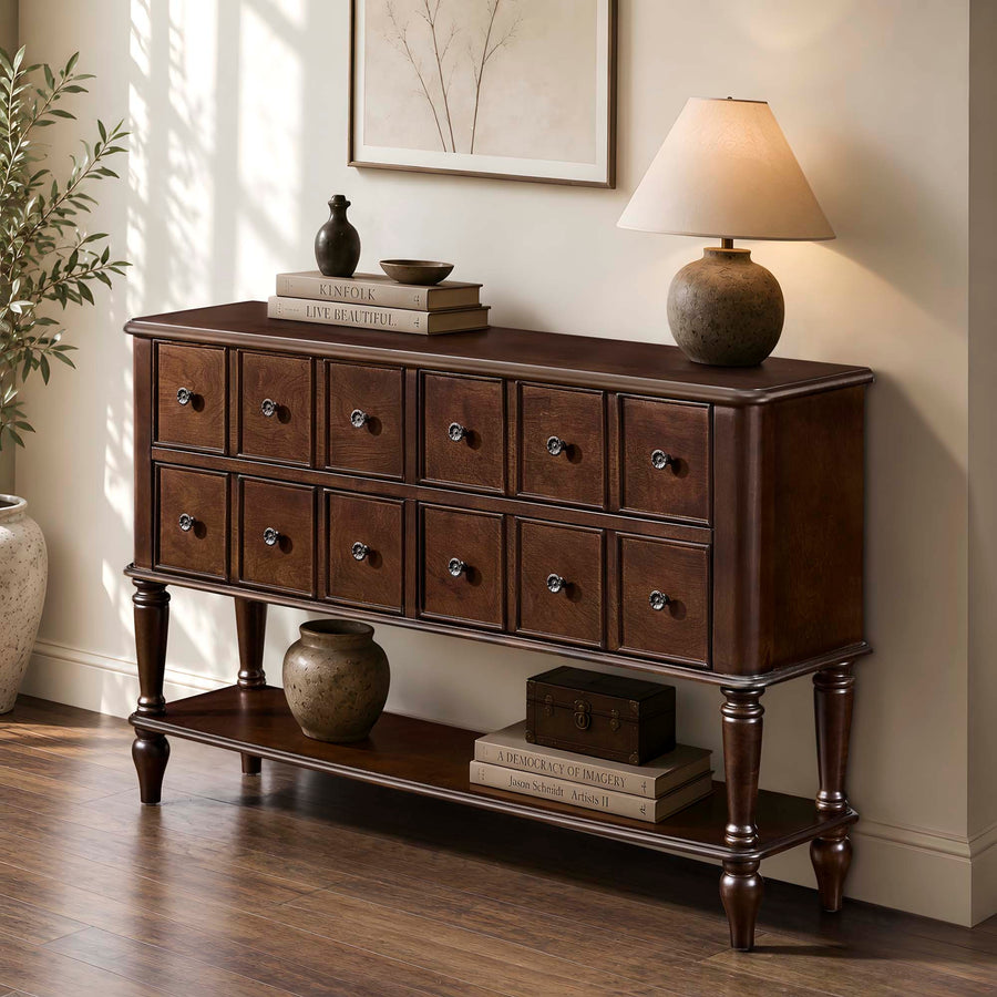 Walker  Espresso Vintage Console Table