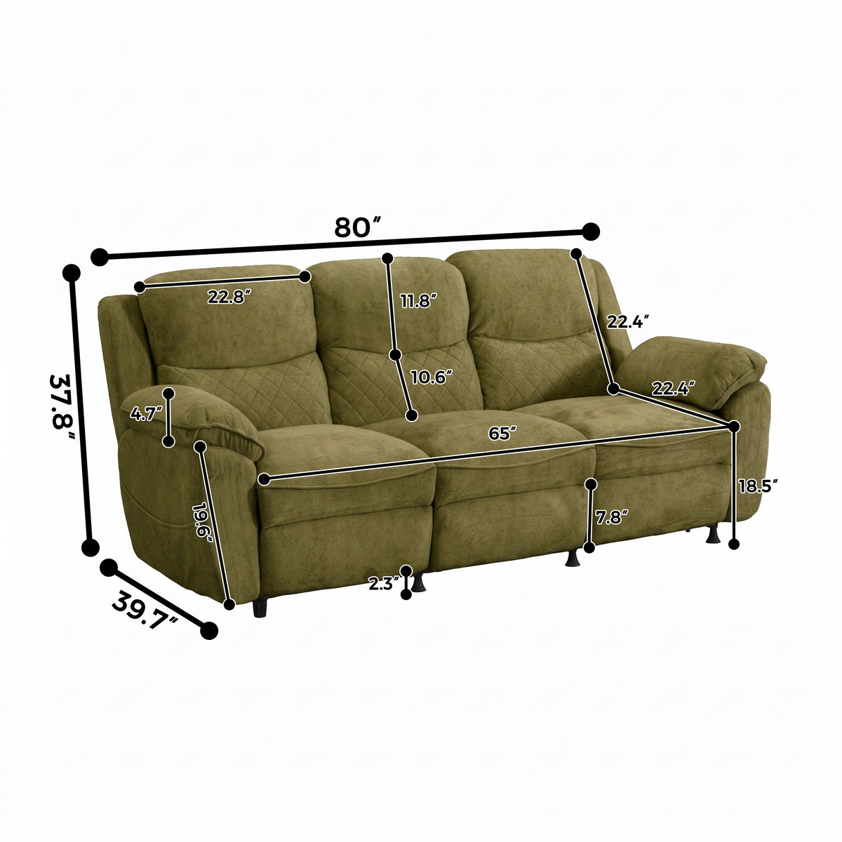 3 seater 6 seater charcoal green power recliner sofa 
