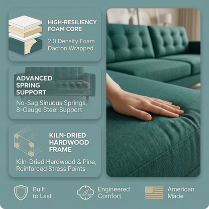 Forest Green sectional sofa