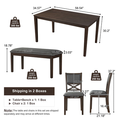 Dallas gray walnut 6 Piece Dining Set