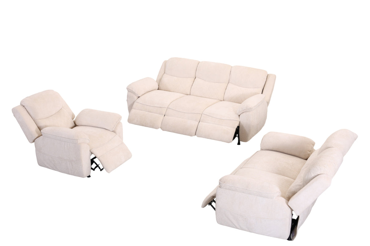 6 seater  beige power recliner sofa