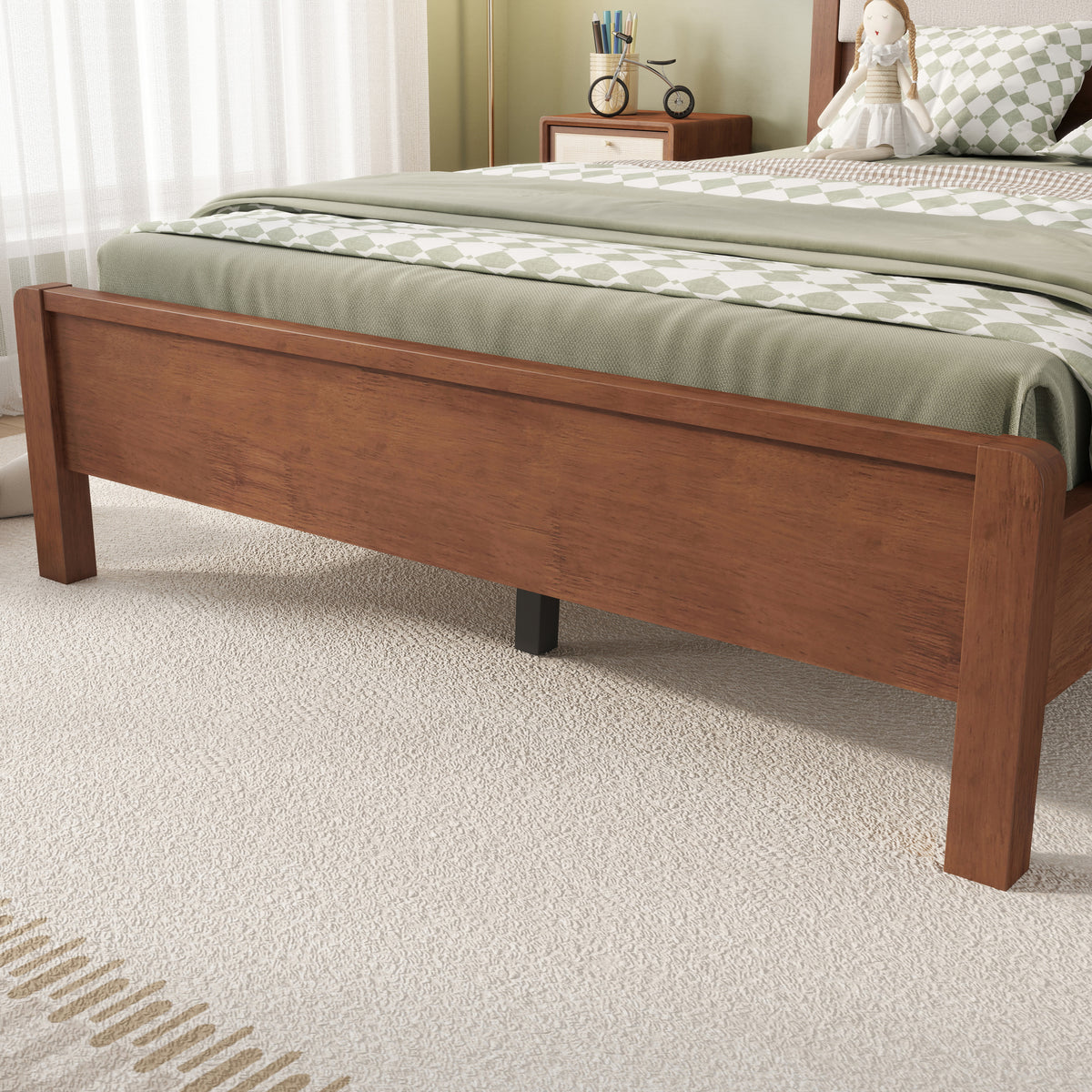 Boxer brown Bed with Upholstered Headboard