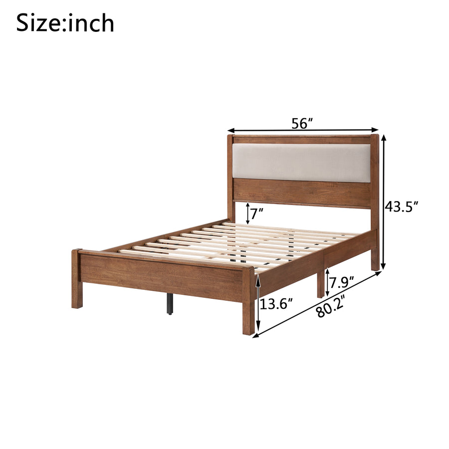 Boxer brown Bed with Upholstered Headboard