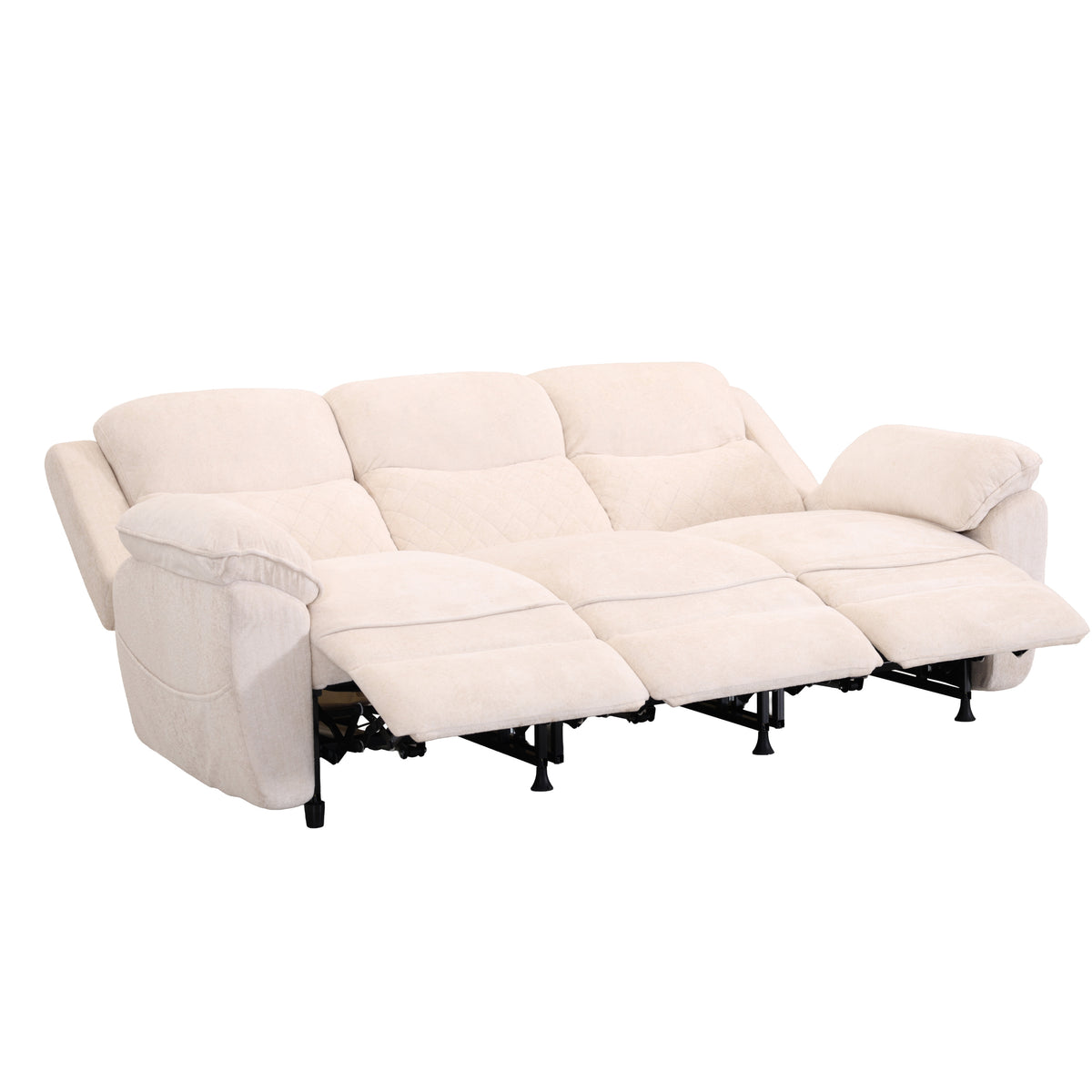 3 seater 6 seater beige power recliner sofa