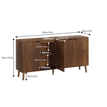 lefty 55" serving cabinet wooden