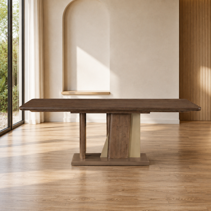 Ouida Brown & Gold Dining Table