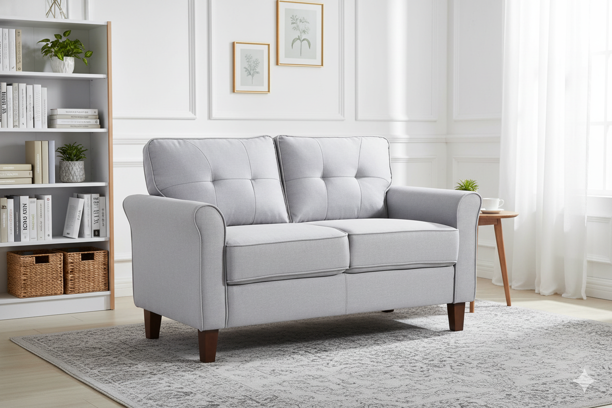 Light Gray Loveseat Sofa