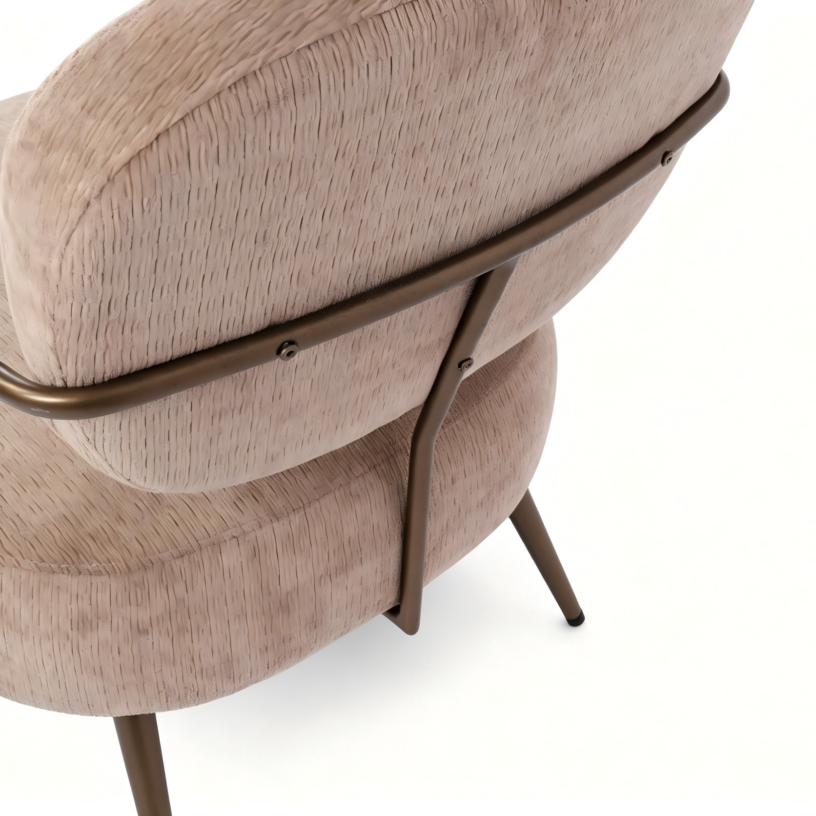 Camel metal frame accent chair