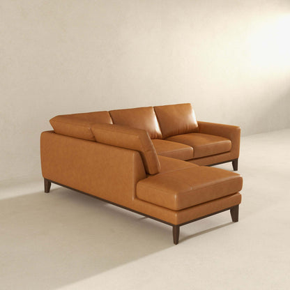 Left Facing Leather Sectional Sofa