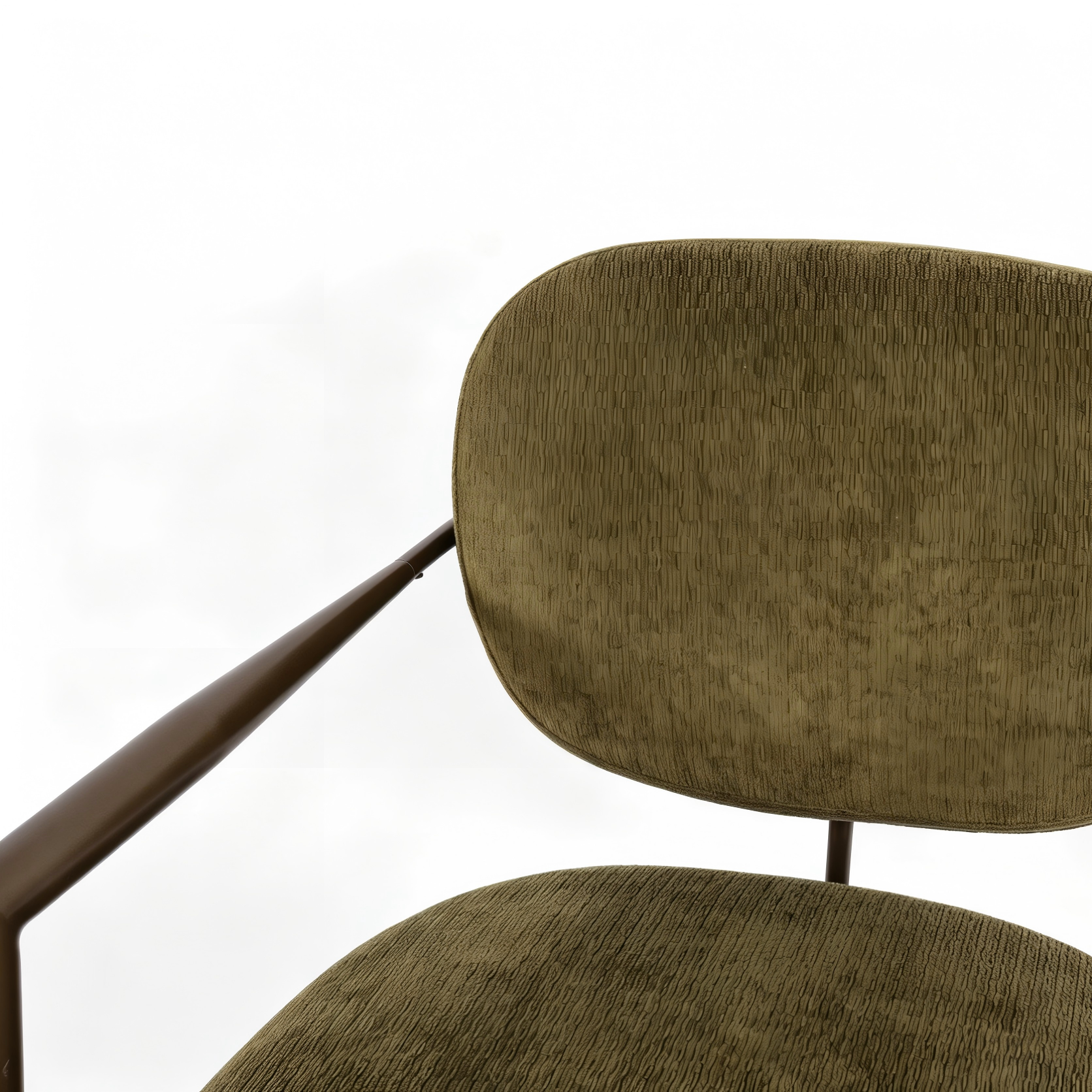 Green metal frame accent chair