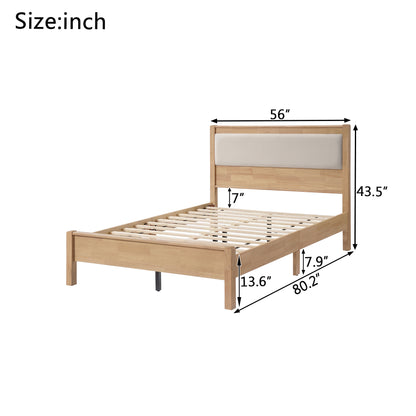 Boxer natural Bed with Upholstered Headboard