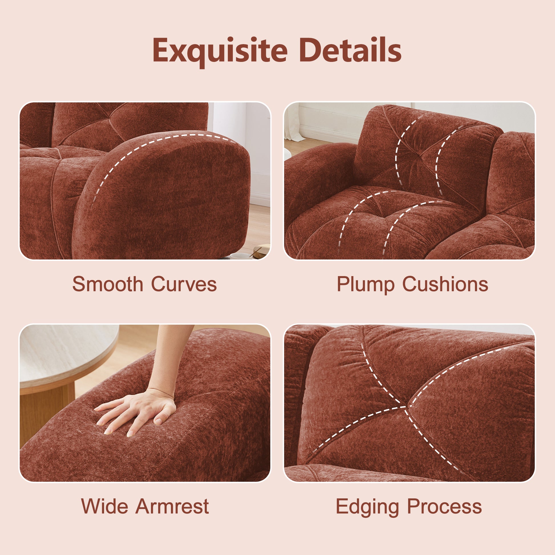 Red Brown Modular Sofa