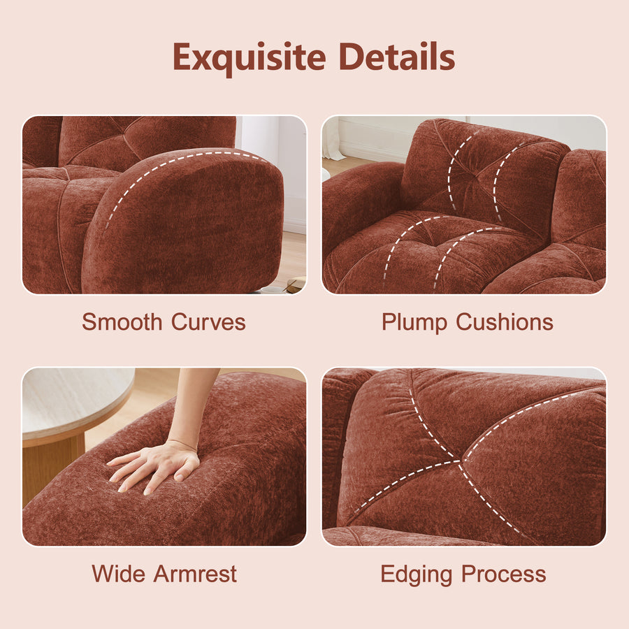 Red Brown Modular Sofa