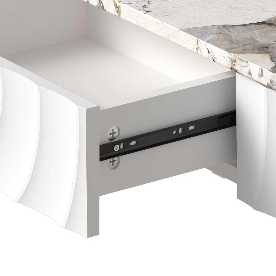 White Gold Side Table