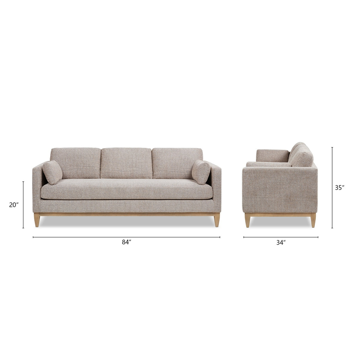 Greenland stone taupe 3 Seater Farmhouse Sofa 