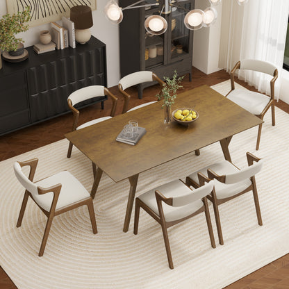 6 Seater 7 piece walnut dining set