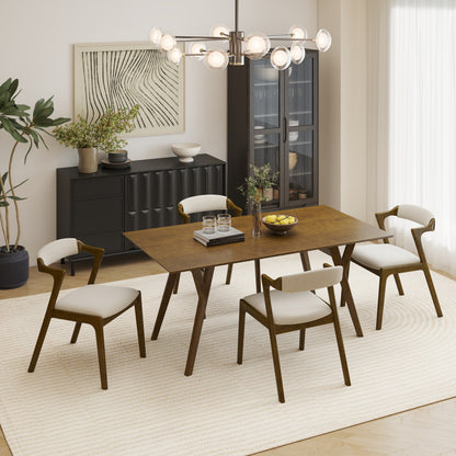 4 Seater 5 piece walnut dining set