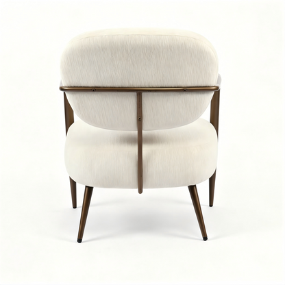 White metal frame accent chair
